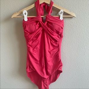 Hit Pink Maternity One Piece Swimsuit
